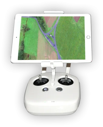 Drohnensteuerung mit Livebild auf dem Tablet