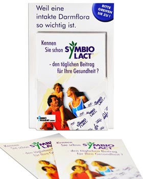 Informationspackung und Begleitmaterial für Symbio Lact